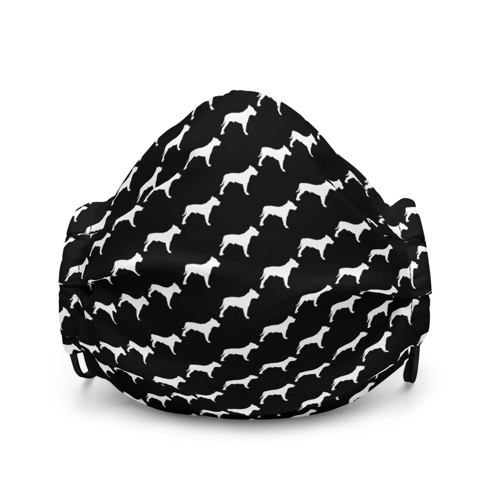 Pit Bull Pattern Face Mask - Black