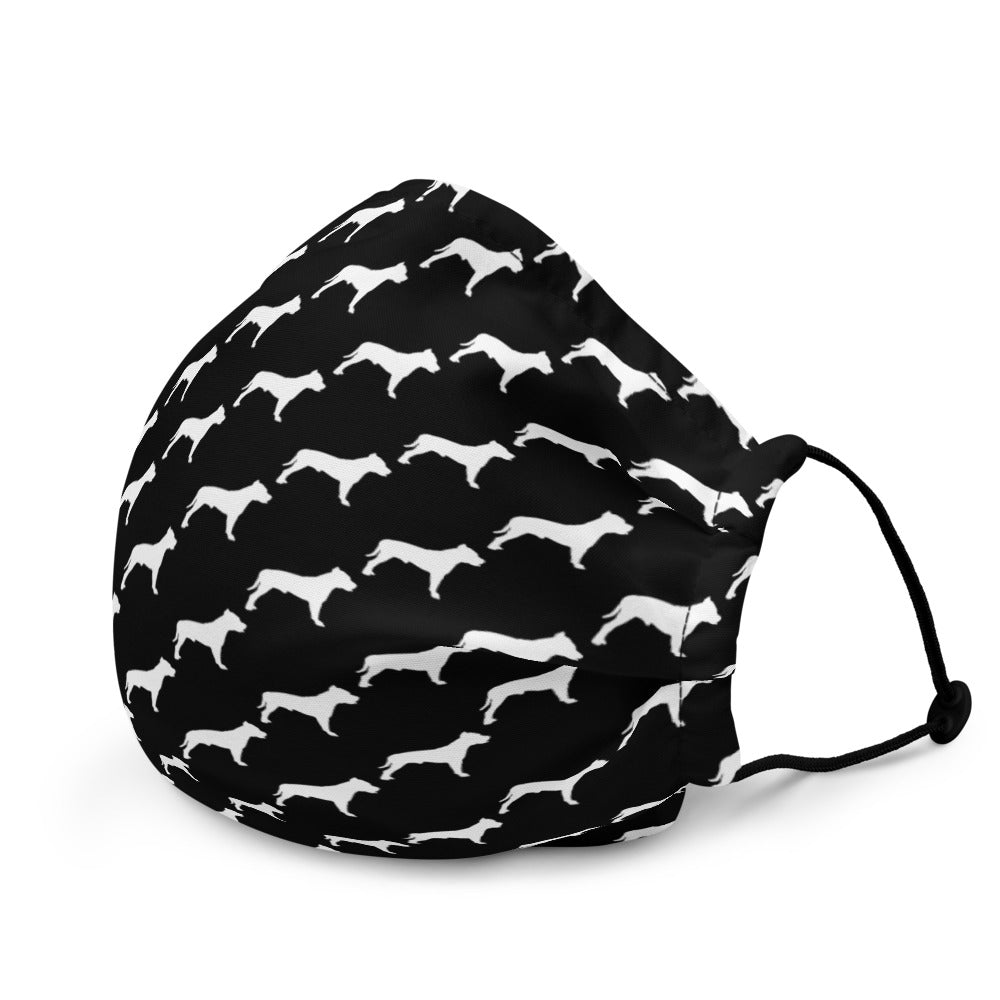 Pit Bull Pattern Face Mask - Black