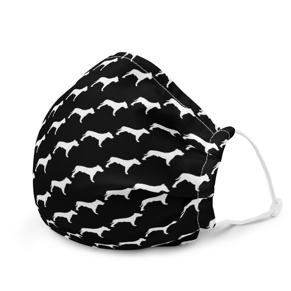 Pit Bull Pattern Face Mask - Black