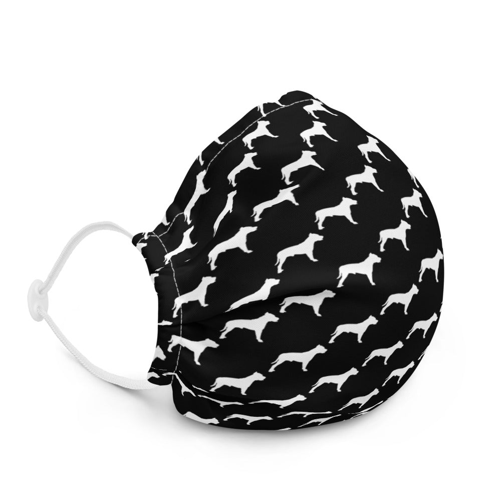 Pit Bull Pattern Face Mask - Black