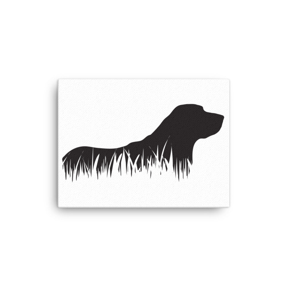 Labrador Retriever Grass Silhouette Canvas Print