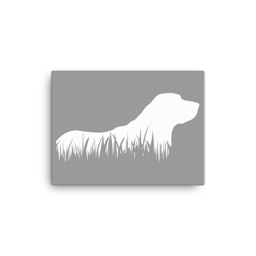 Labrador Retriever Grass Silhouette Canvas Print - Grey