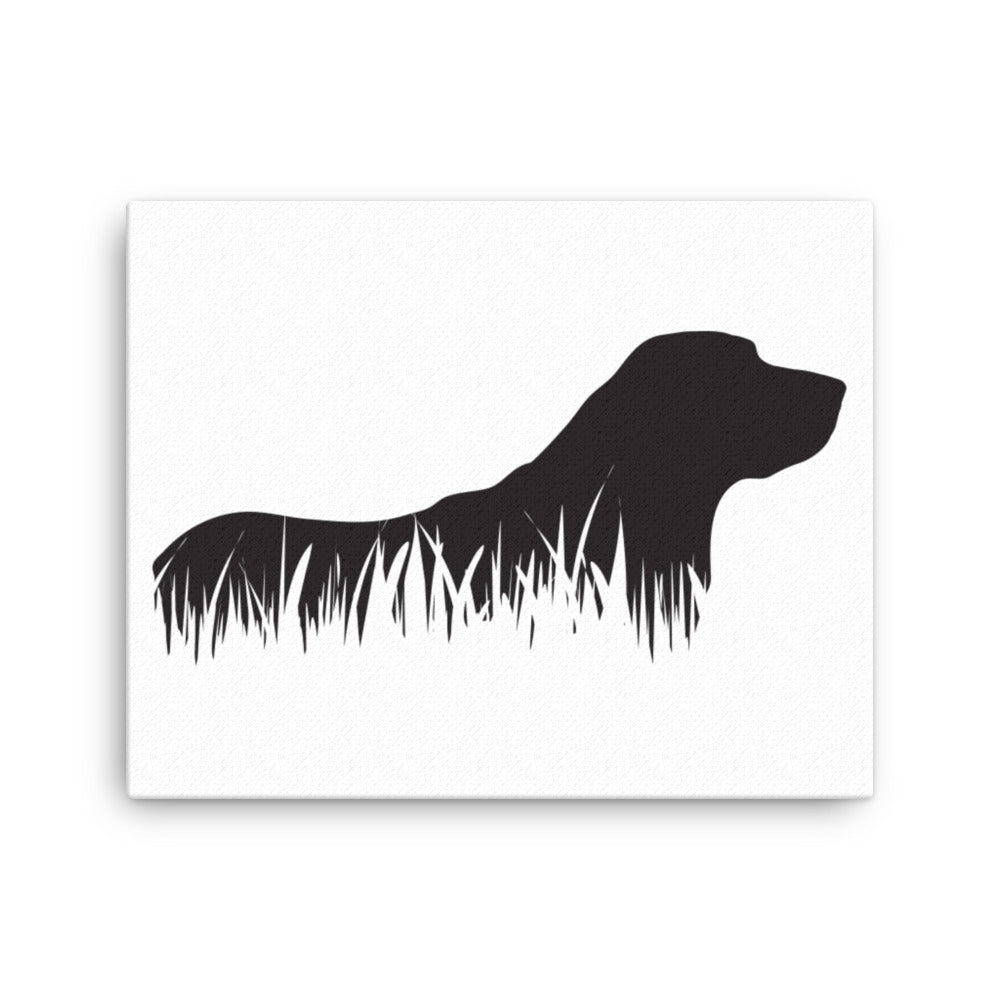 Labrador Retriever Grass Silhouette Canvas Print