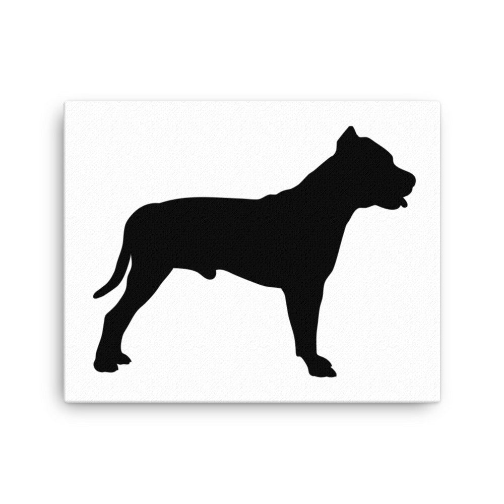 Pit Bull Silhouette Canvas Print