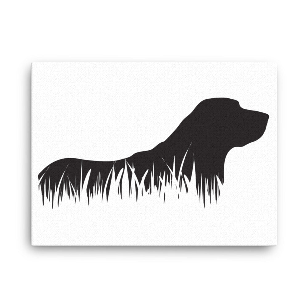 Labrador Retriever Grass Silhouette Canvas Print