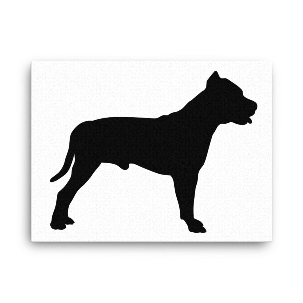 Pit Bull Silhouette Canvas Print