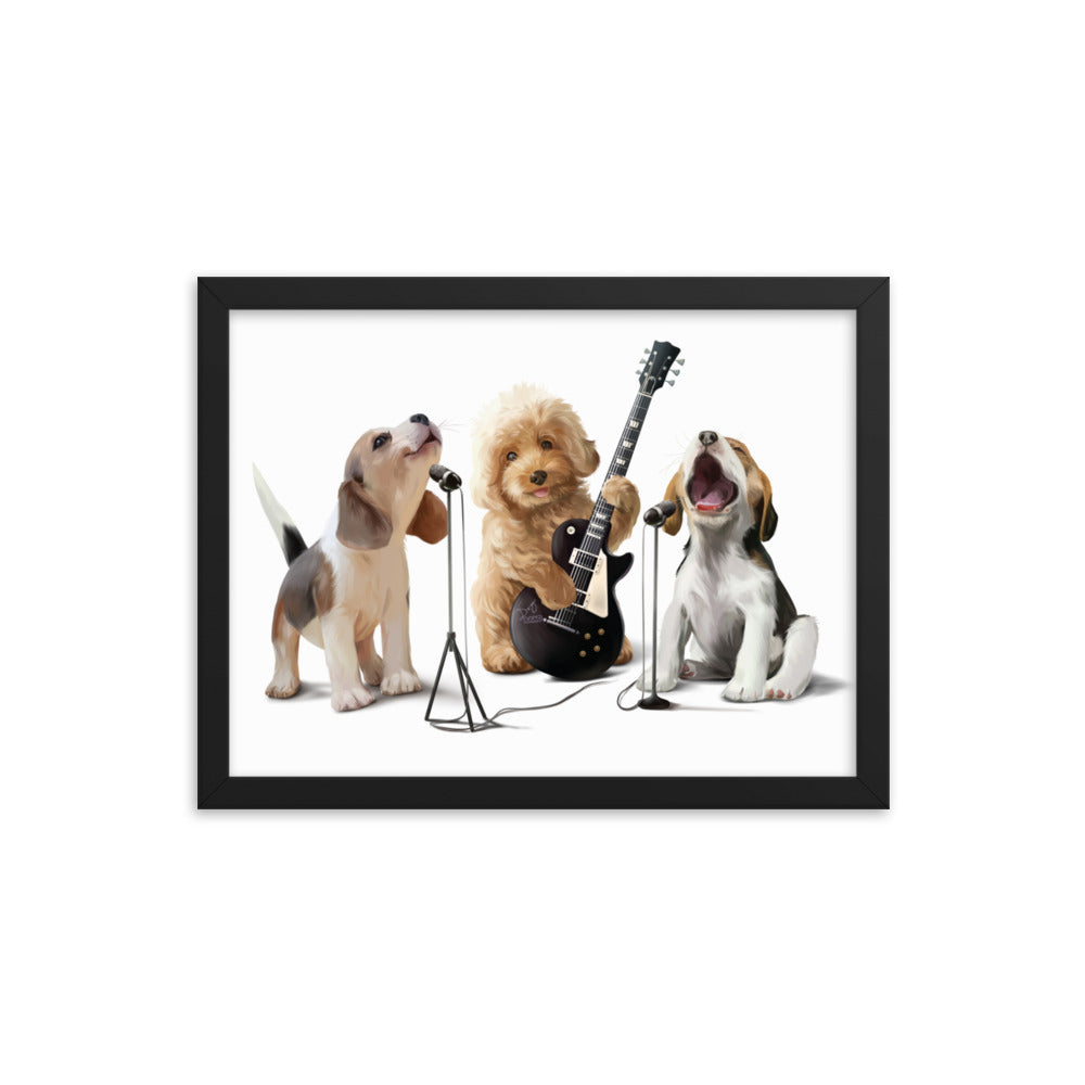 Dogs Singing Framed Print