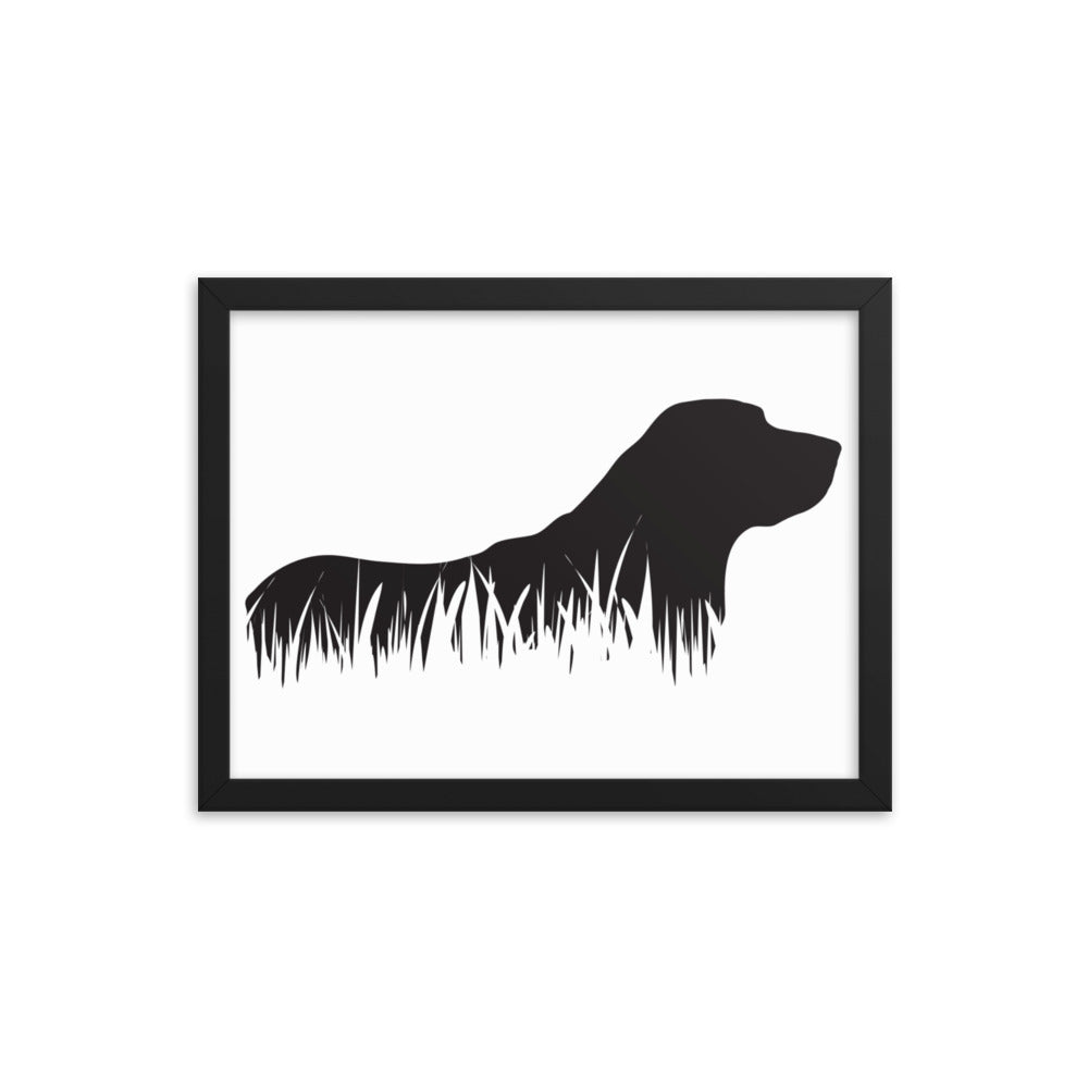 Labrador Retriever Grass Silhouette Framed Print