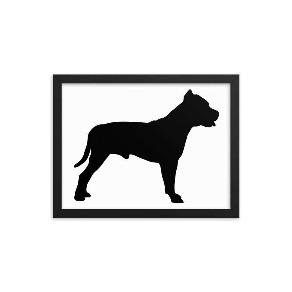 Pit Bull Silhouette Framed Print