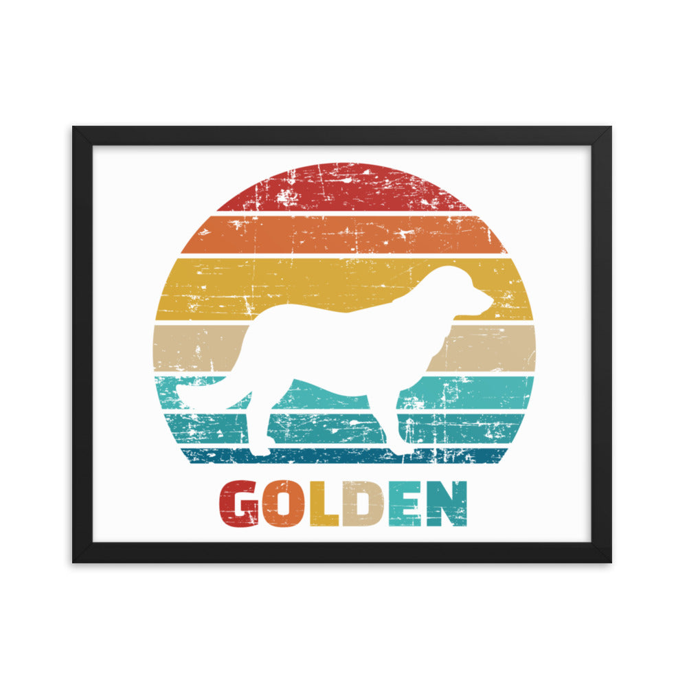 Vintage Golden Retriever Framed Print