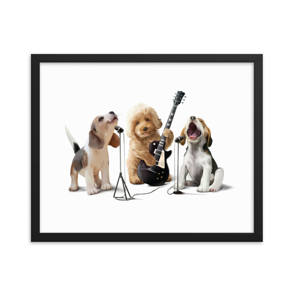 Dogs Singing Framed Print