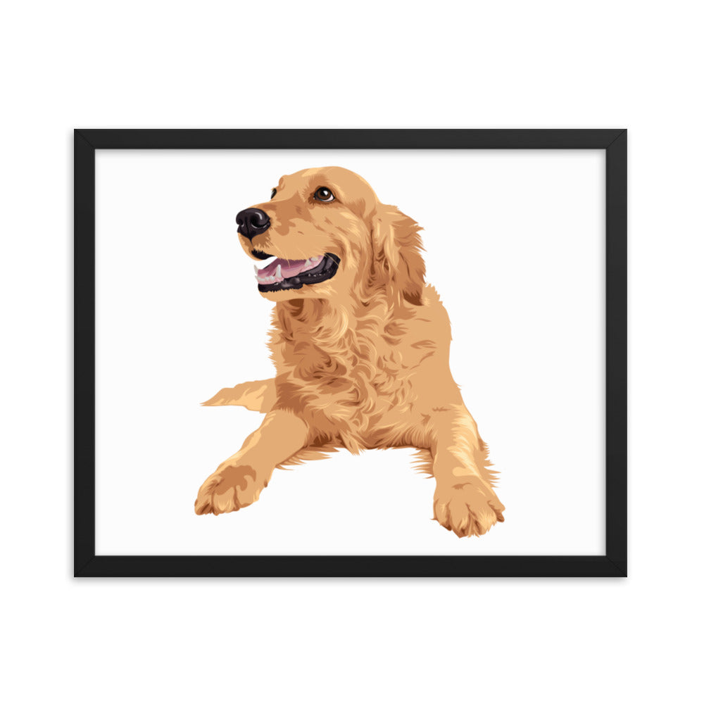 Happy Golden Retriever Framed Print