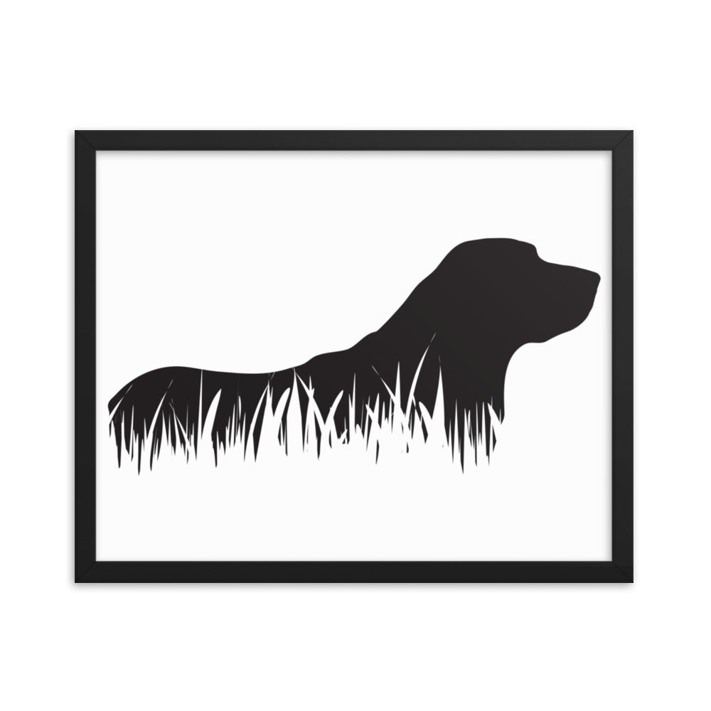 Labrador Retriever Grass Silhouette Framed Print