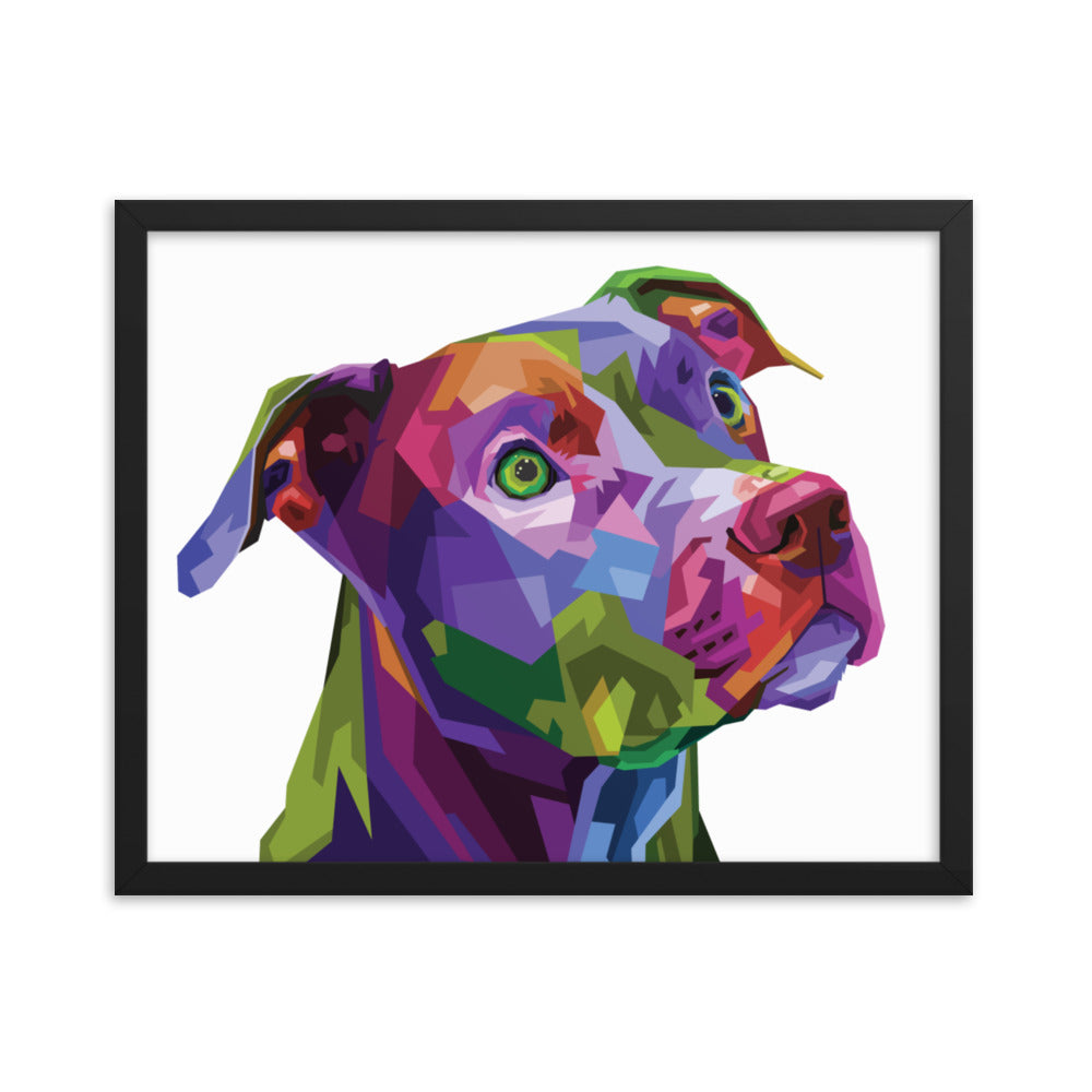 Pit Bull Pop Art Framed Print