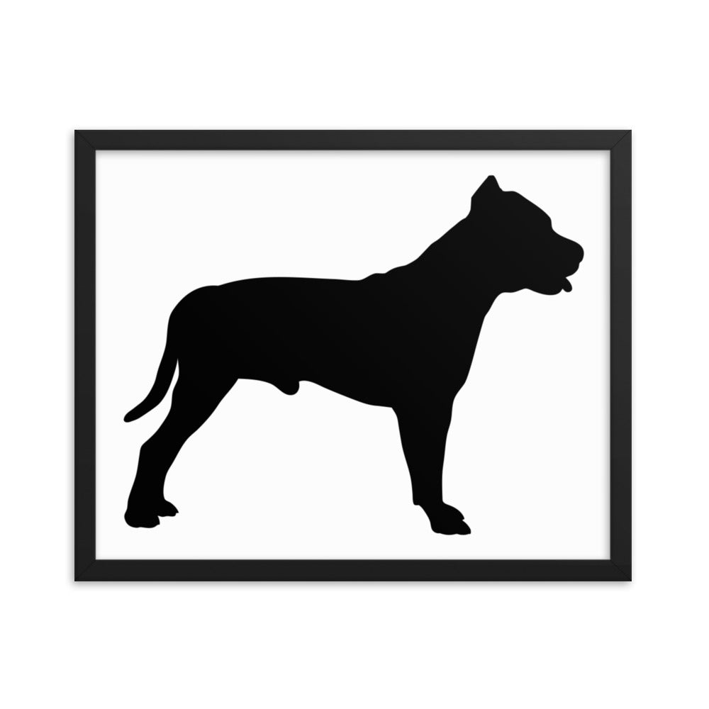 Pit Bull Silhouette Framed Print