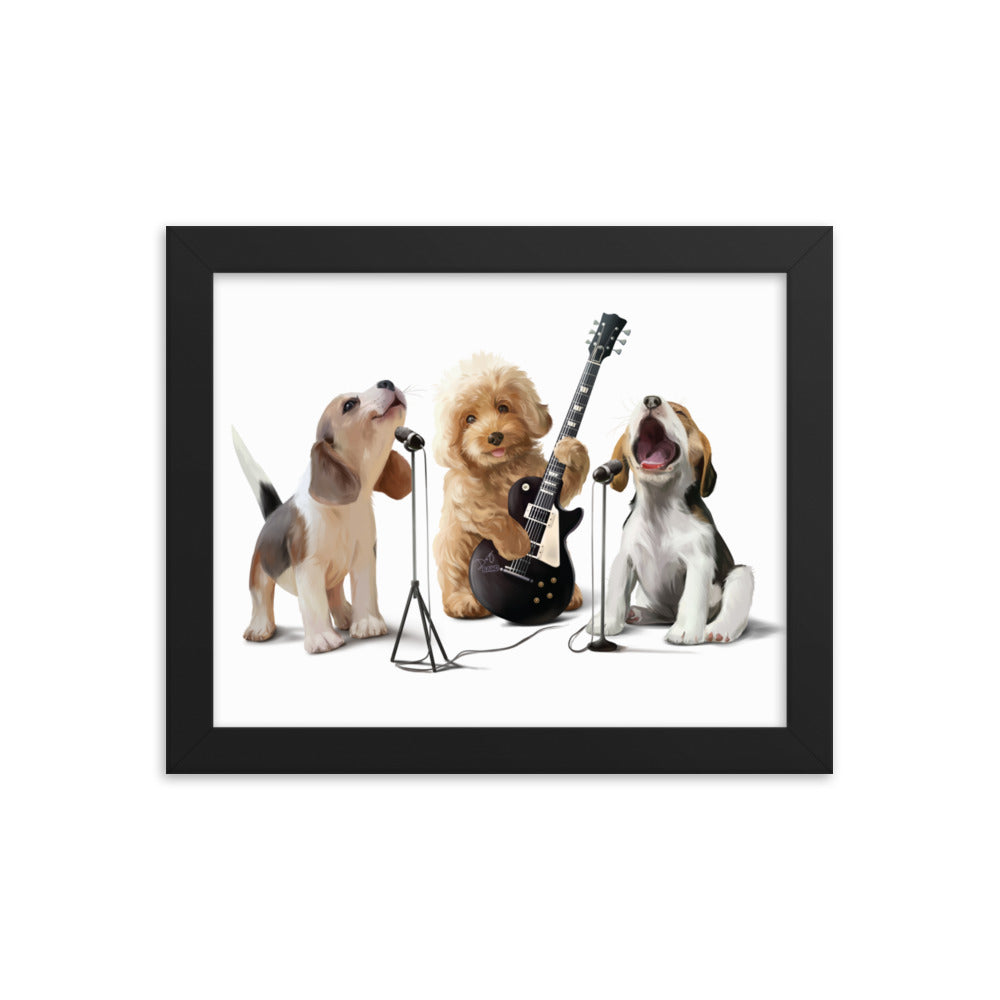 Dogs Singing Framed Print