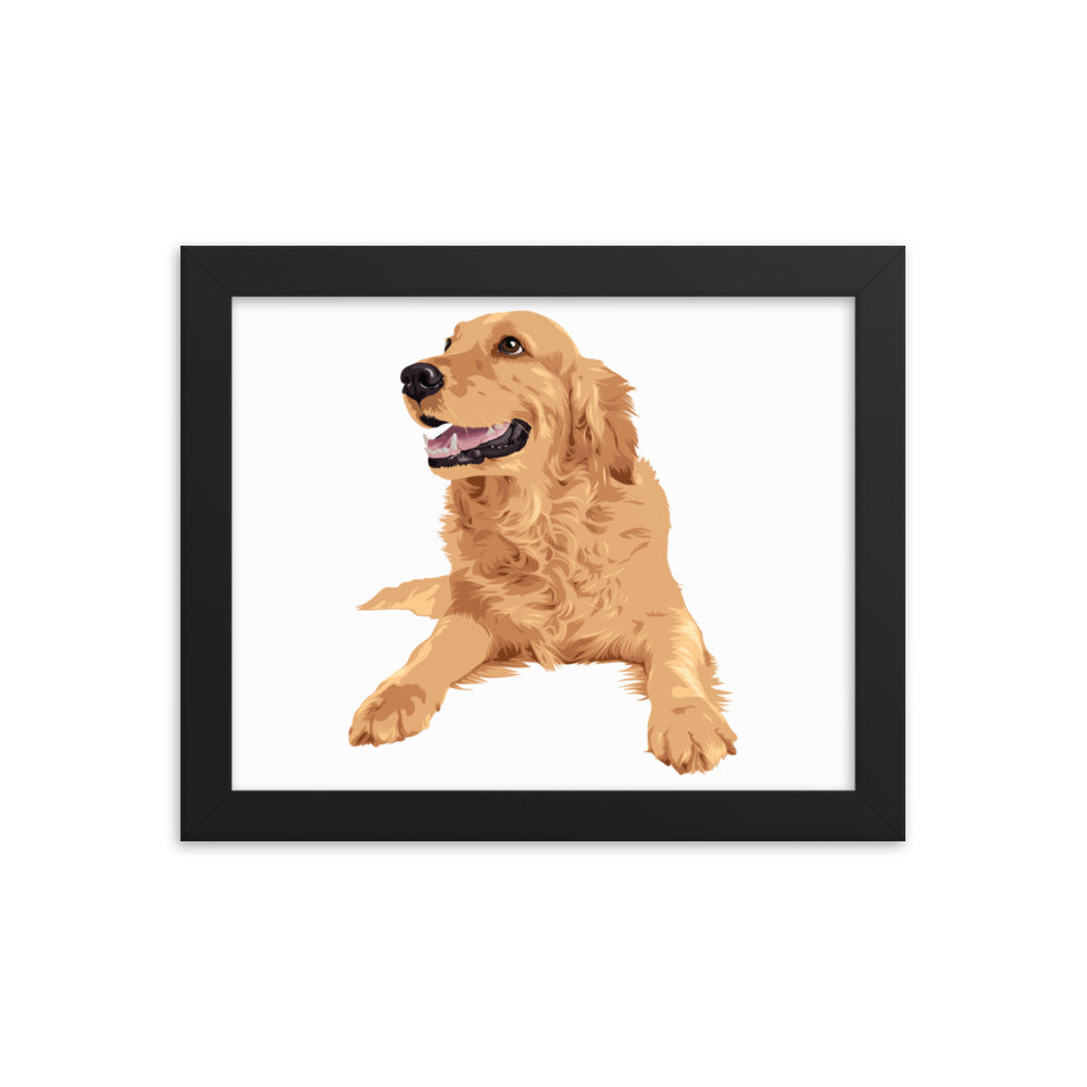 Happy Golden Retriever Framed Print