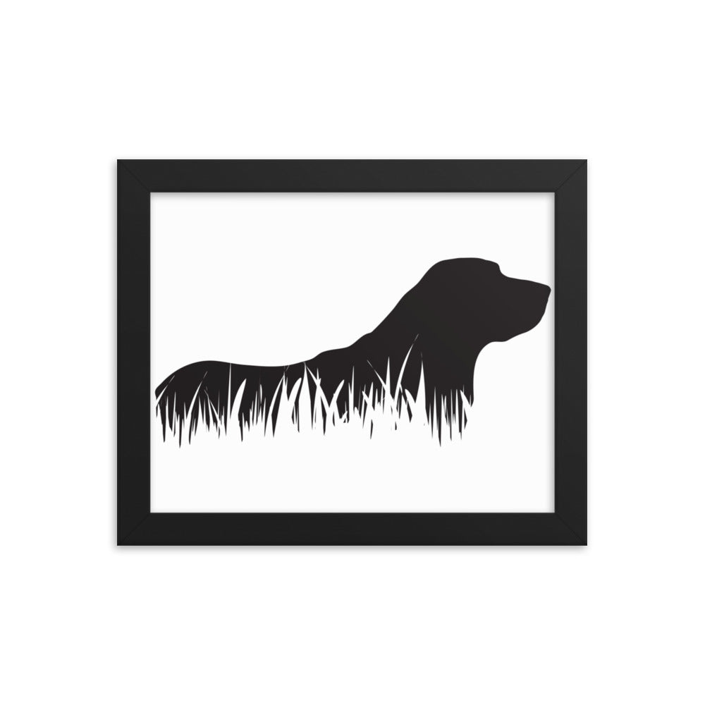 Labrador Retriever Grass Silhouette Framed Print