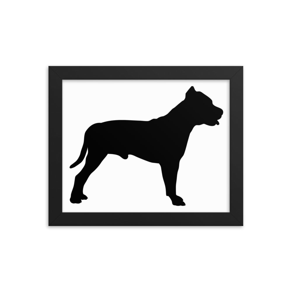 Pit Bull Silhouette Framed Print