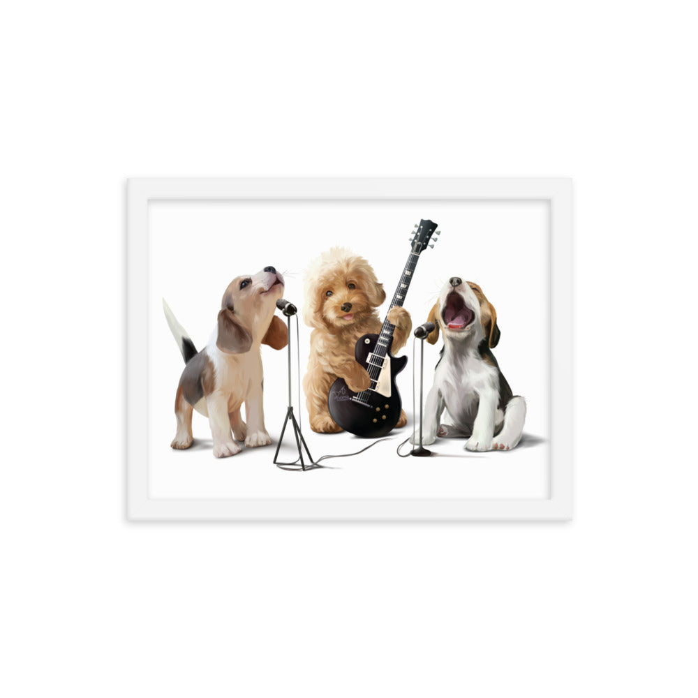 Dogs Singing Framed Print