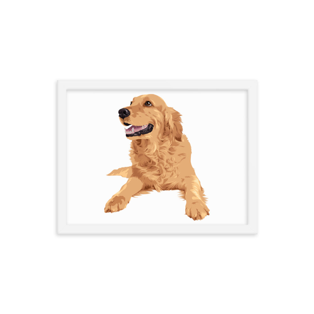 Happy Golden Retriever Framed Print