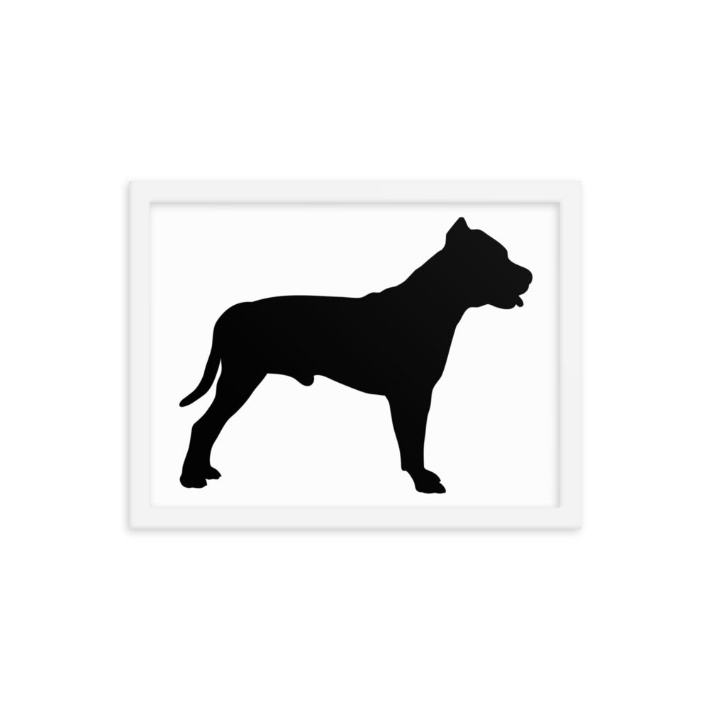 Pit Bull Silhouette Framed Print