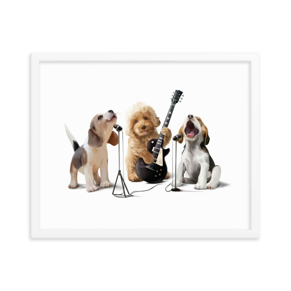 Dogs Singing Framed Print