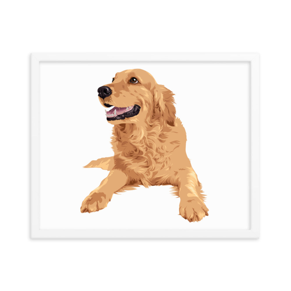 Happy Golden Retriever Framed Print