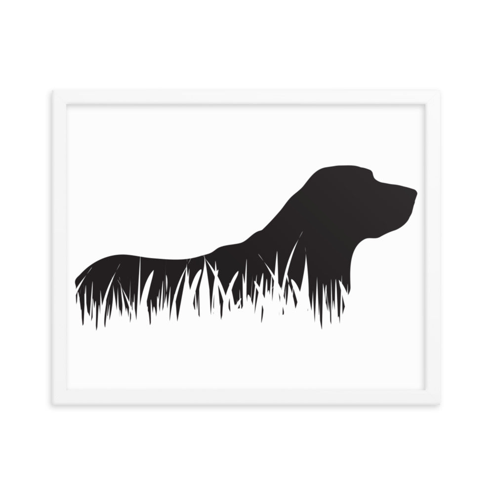 Labrador Retriever Grass Silhouette Framed Print