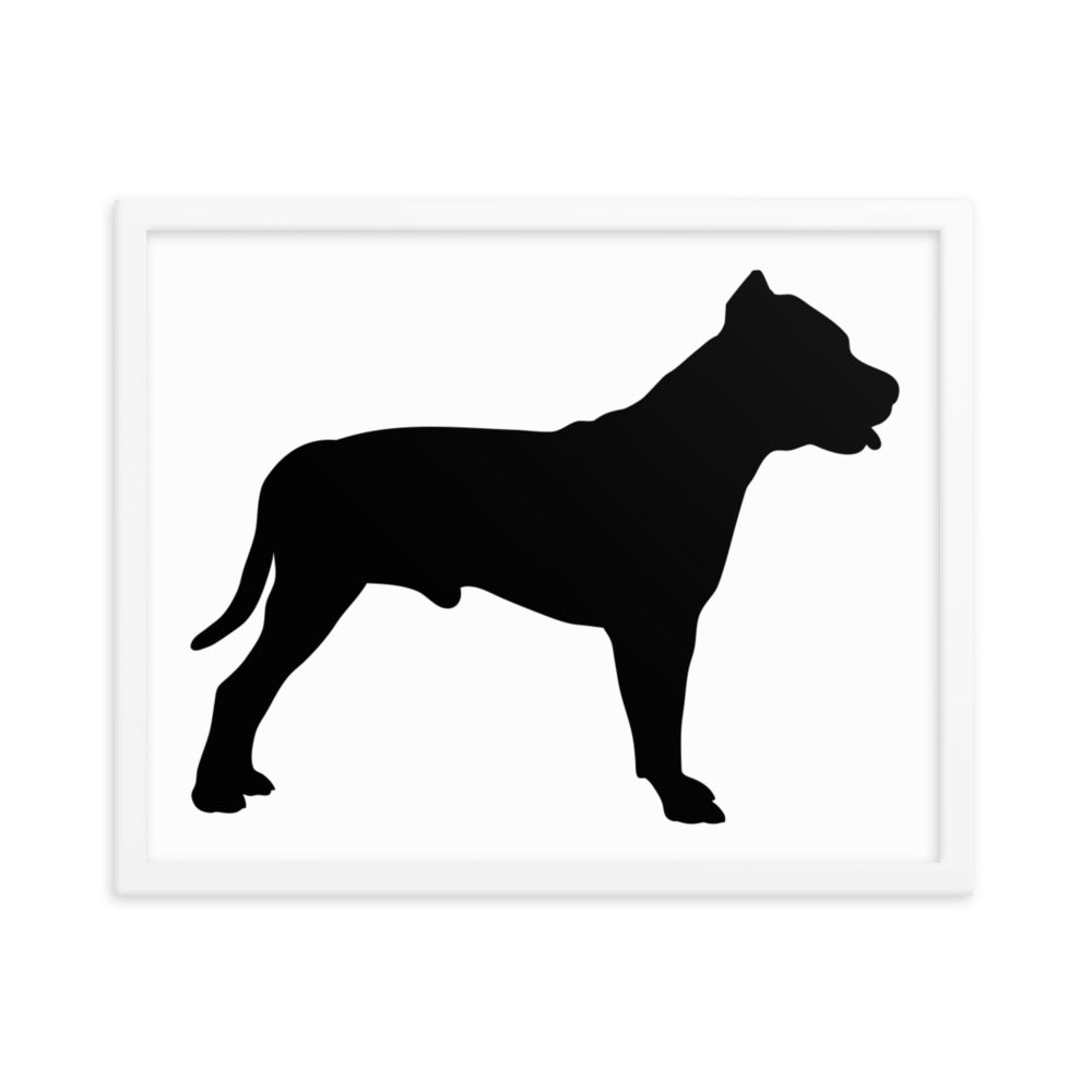 Pit Bull Silhouette Framed Print