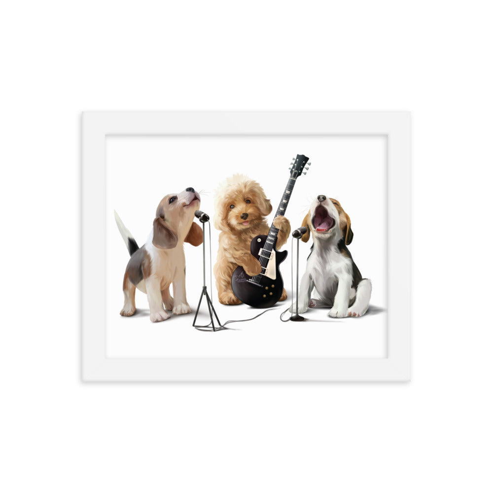 Dogs Singing Framed Print