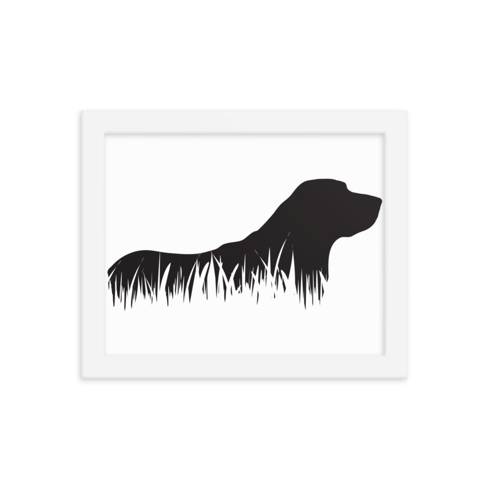 Labrador Retriever Grass Silhouette Framed Print