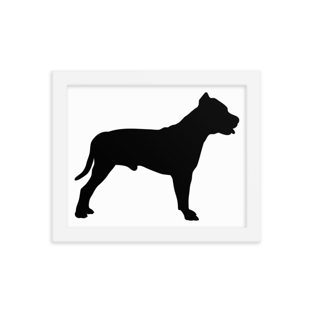 Pit Bull Silhouette Framed Print