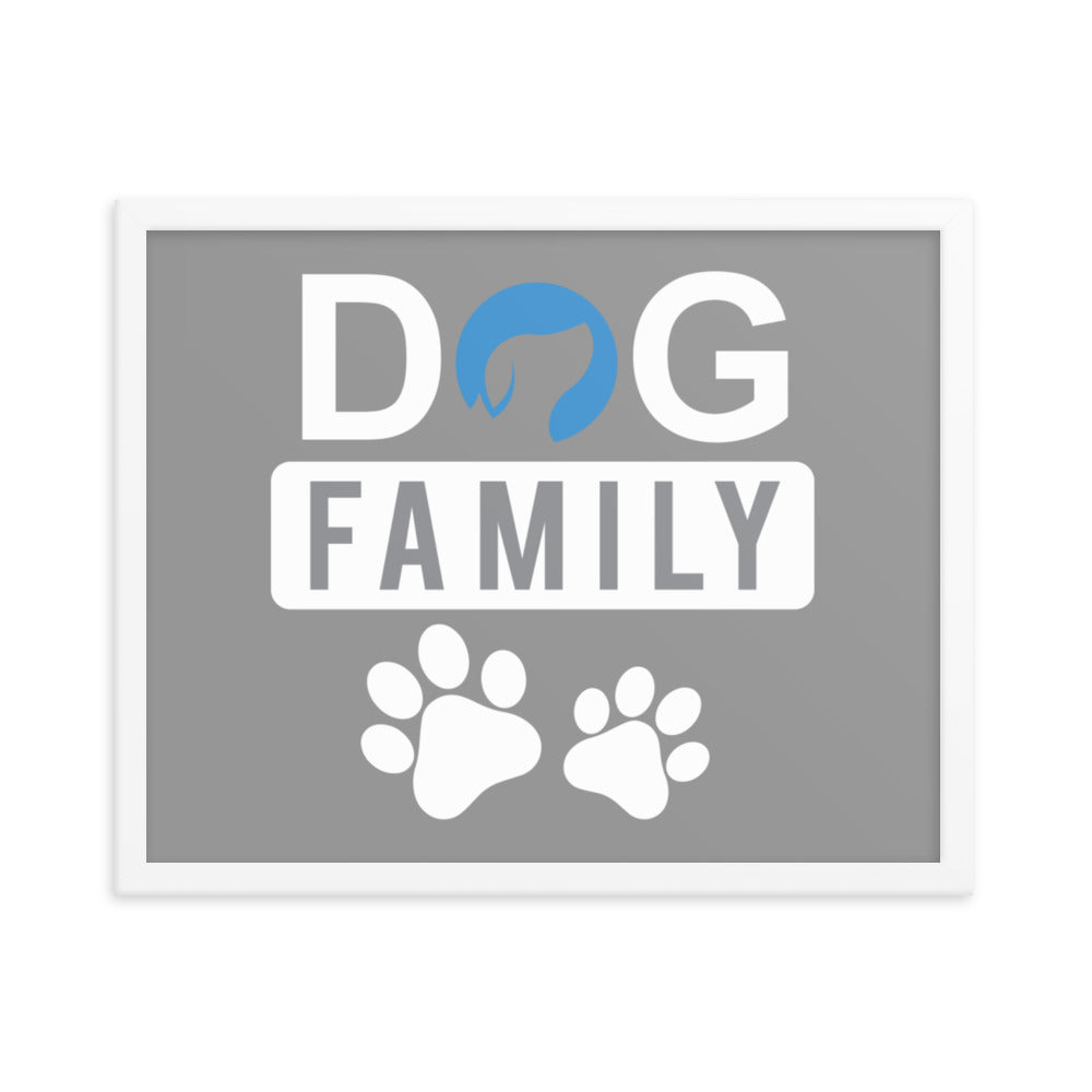 Dog Family Framed Print (Grey)