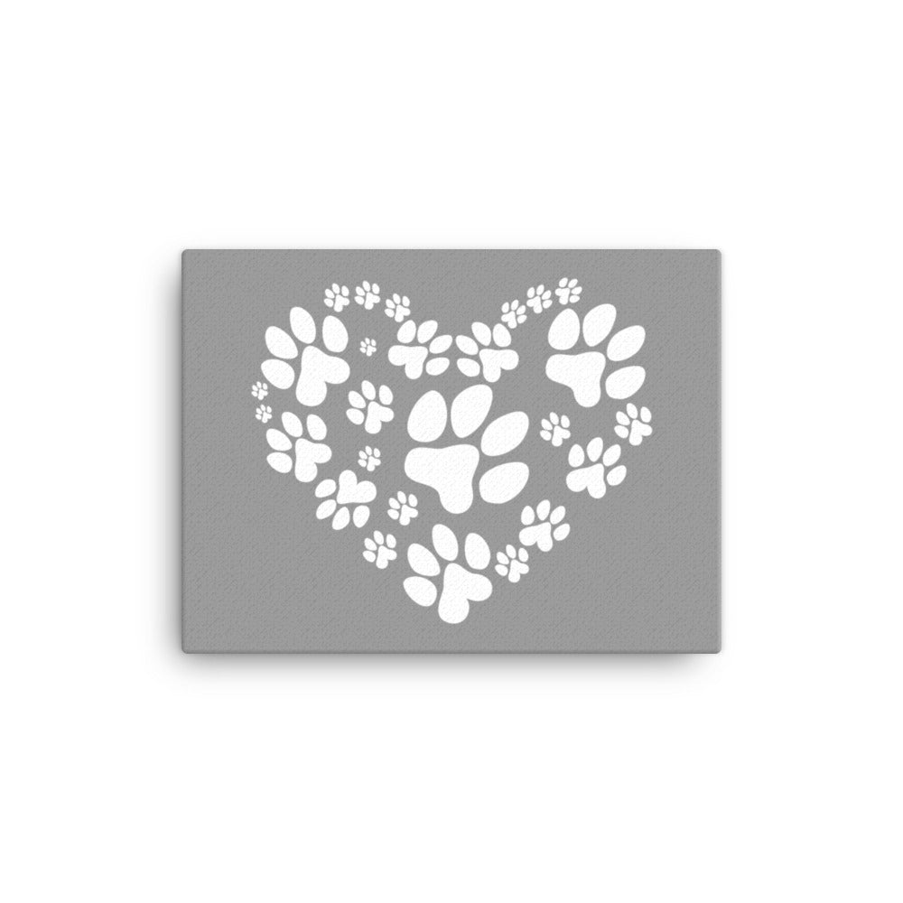 Paw Heart Canvas - Grey