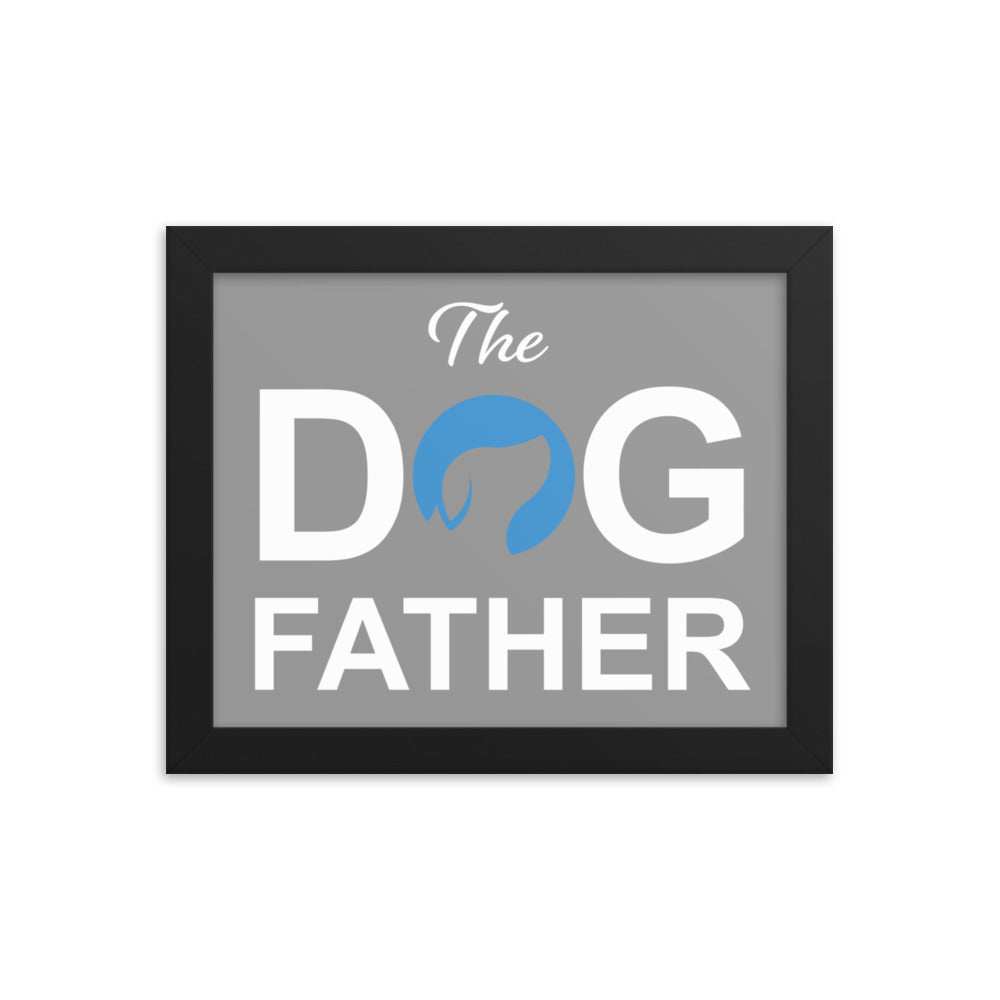 The Dog Father Framed Print - Grey