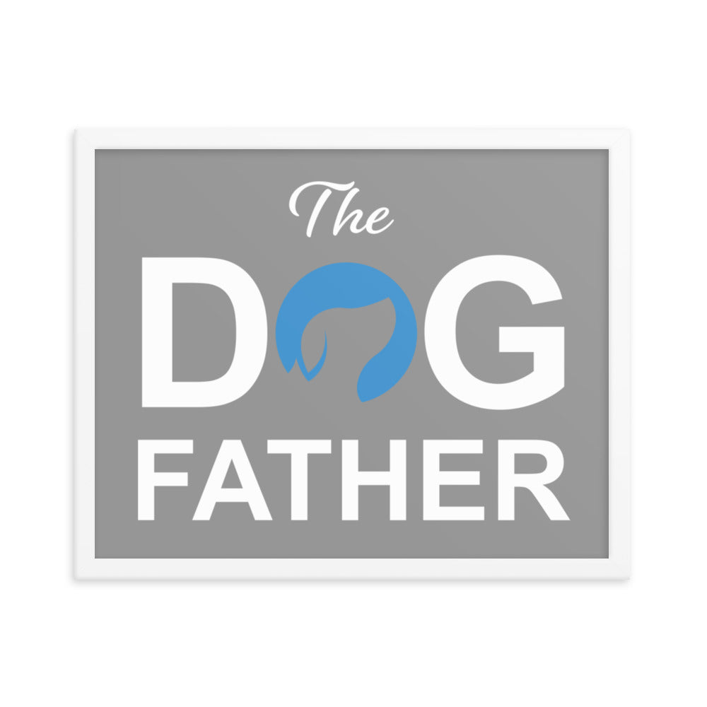 The Dog Father Framed Print - Grey