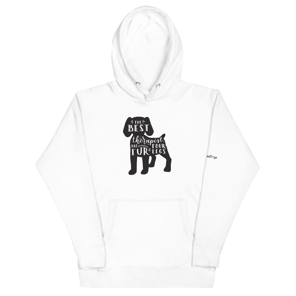 The Best Therapist Has Fur and Four Legs Silhouette Hoodie