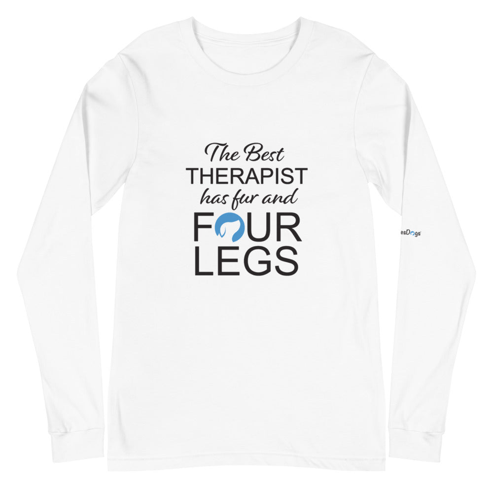 The Best Therapist has Fur and Four Legs Logo Long Sleeve Tee