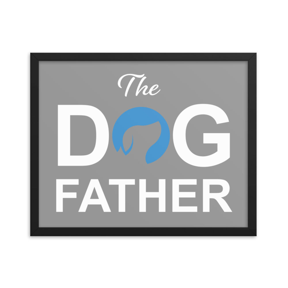 The Dog Father Framed Print - Grey