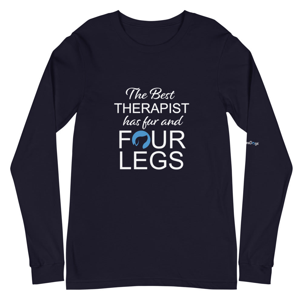 The Best Therapist has Fur and Four Legs Logo Long Sleeve Tee