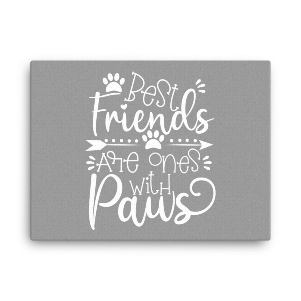 Best Friends are Ones with Paws Canvas - Grey