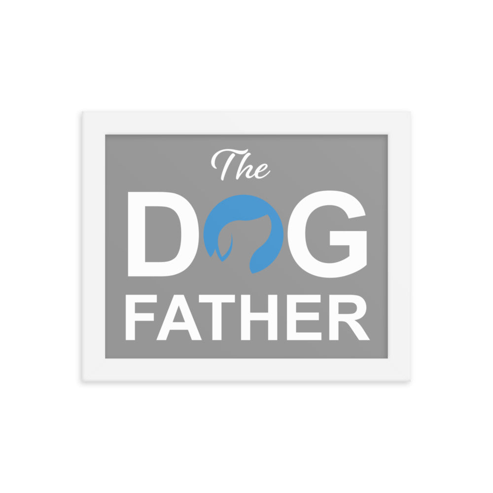 The Dog Father Framed Print - Grey