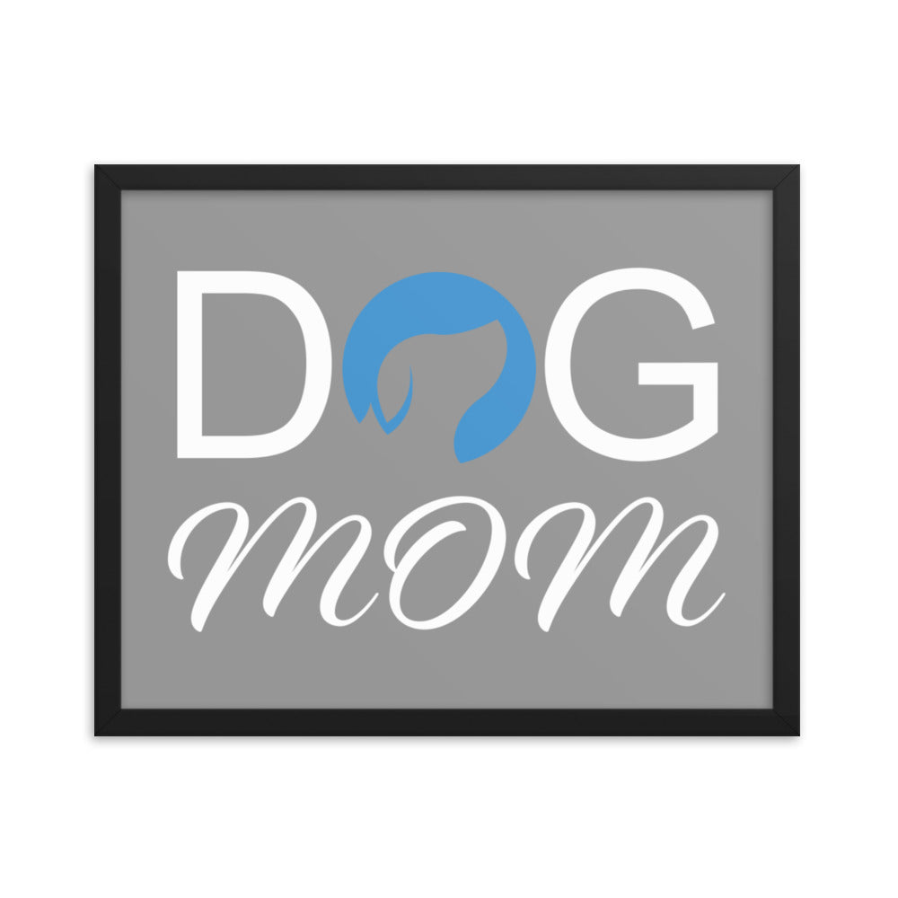 Dog Mom Framed Print - Grey