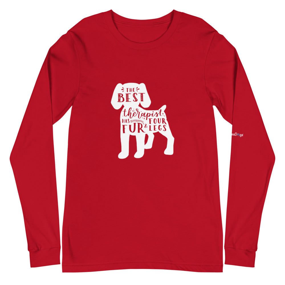 The Best Therapist Has Fur and Four Legs Silhouette Long Sleeve Tee