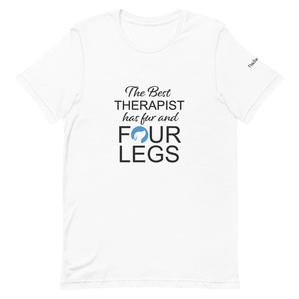 The Best Therapist Has Fur and Four Legs Logo Tee