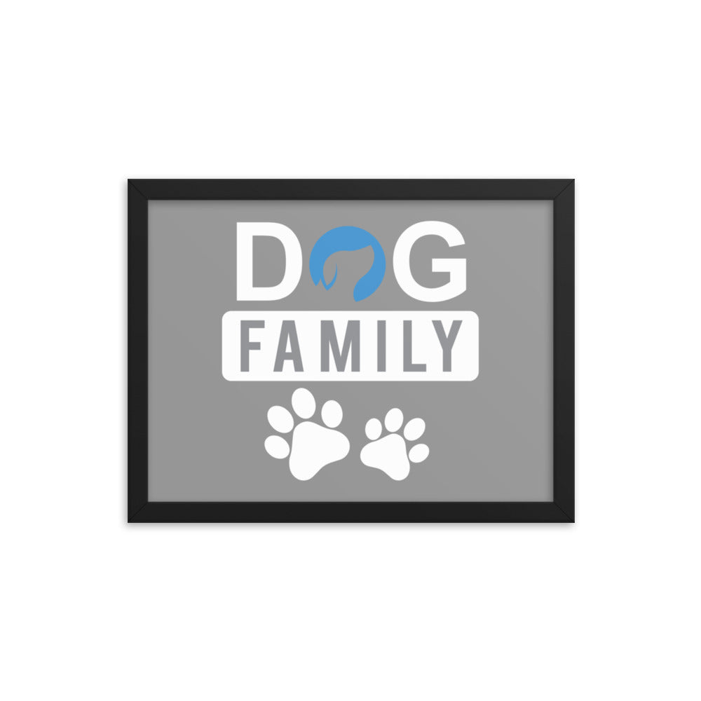 Dog Family Framed Print (Grey)