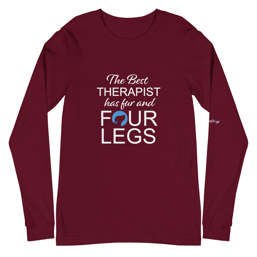 The Best Therapist has Fur and Four Legs Logo Long Sleeve Tee