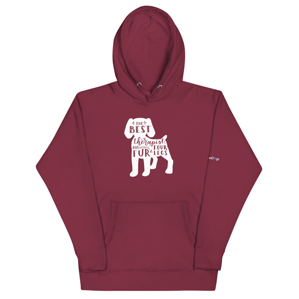 The Best Therapist Has Fur and Four Legs Silhouette Hoodie