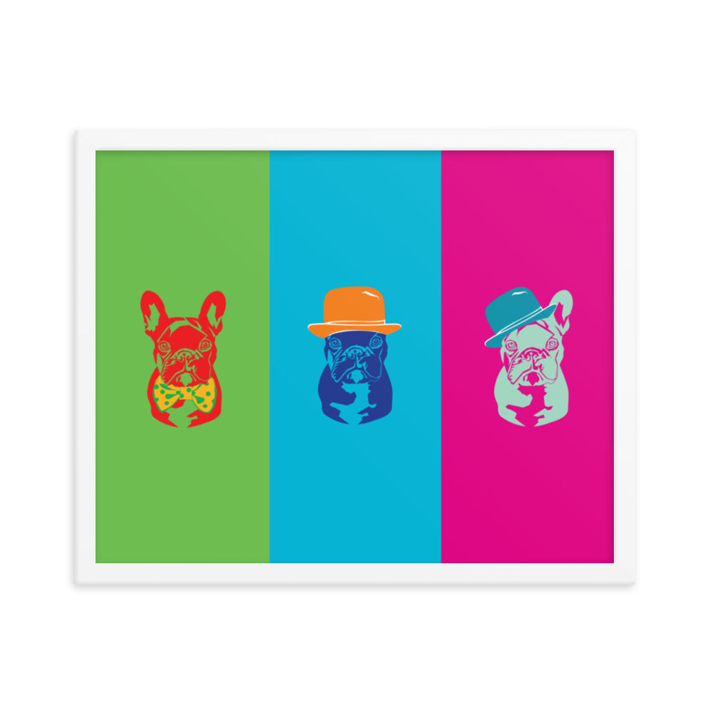 French Bulldog Pop Art Framed Print